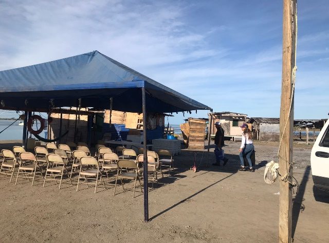 Carpa e instalaciones del taller de soldadura en El Mezquital, Matamoros
